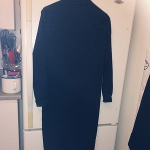 Ladies Medium Black button front dress/gown with side slits at bottom